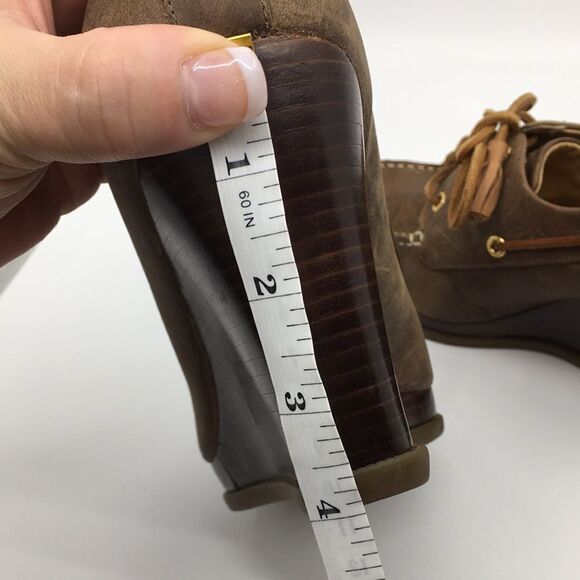 Sperry Top Sider Brown Nubuck Leather Wedges Sz 9.5 - Picture 15 of 16